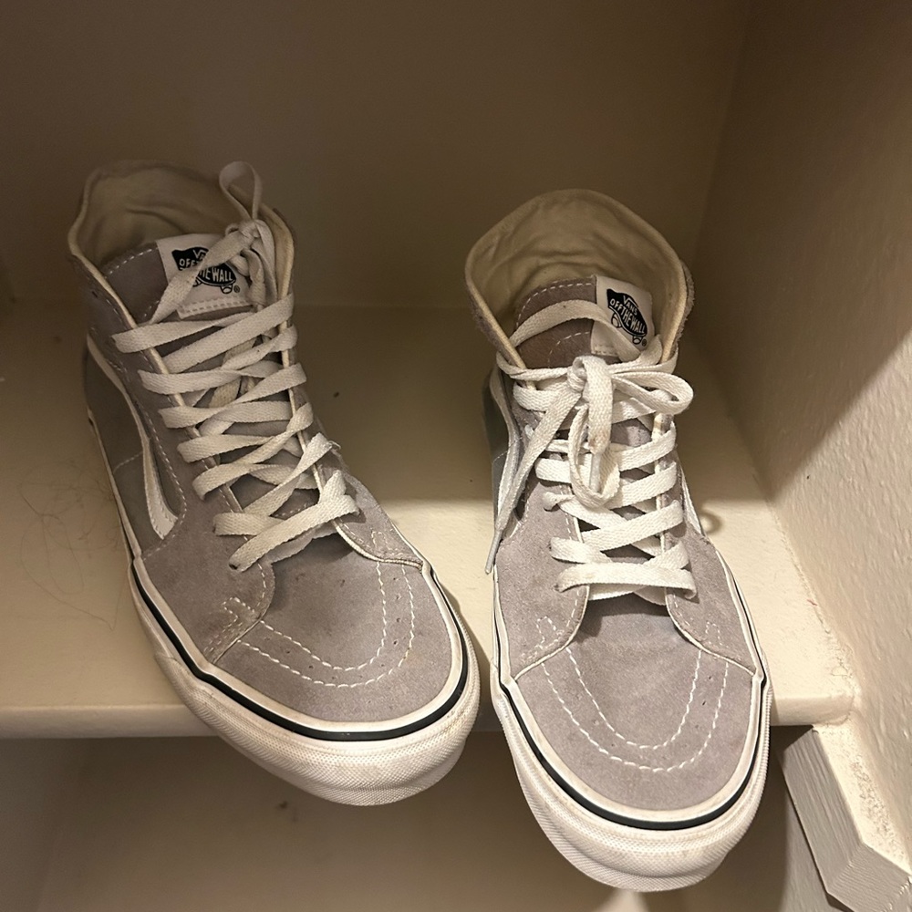 Gray sk8 hi vans